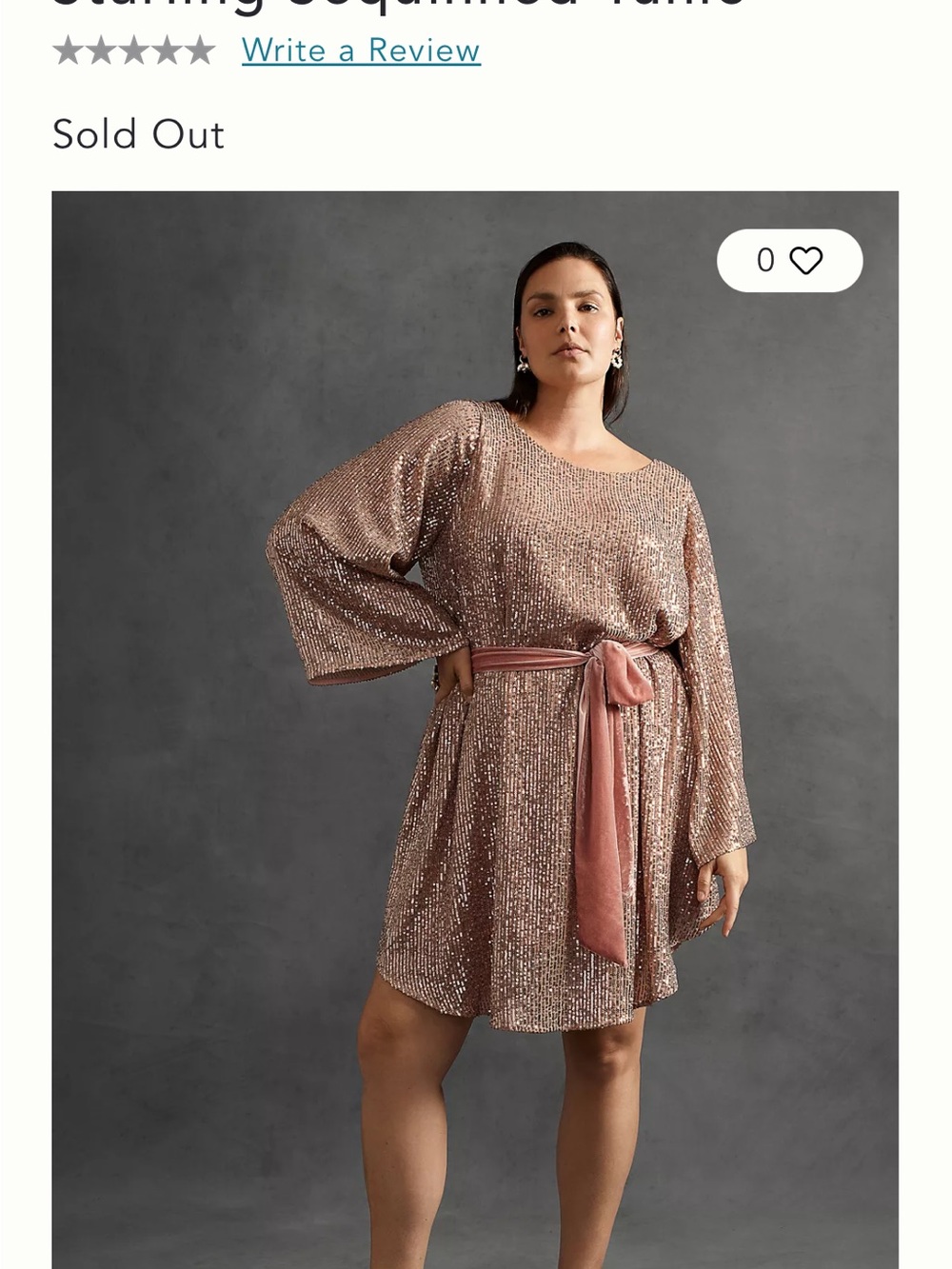 By Anthropologie Starling Sequinned Tunic XLP